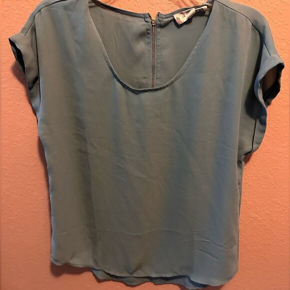Hippie Rose blue blouse with back zipper - Picture 2 of 7